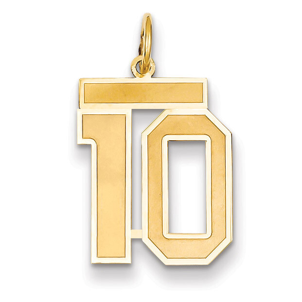 Number 10 Charm 14k Gold Medium Satin LSM10 HomeBello