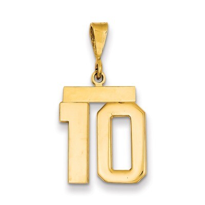 Number 10 Charm 14k Gold Medium Polished MP10, MPN: MP10, 883957134598