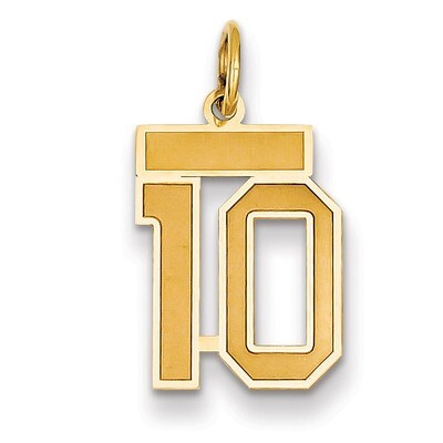 Number 10 Charm 14k Gold Small Satin  LSS10, MPN: LSS10, 883957068664