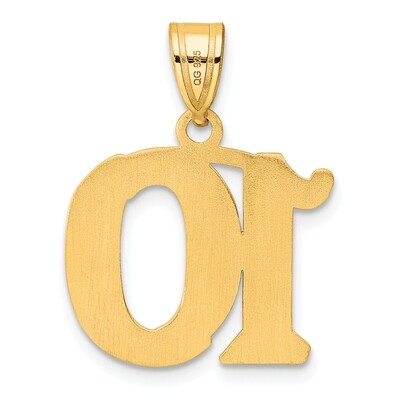 Number 10 Pendant 14k Gold Polished Etched AEN10, MPN: AEN10, 196904081181