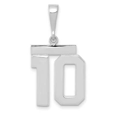 Number 10 Charm 14k White Gold Polished Medium WMP10, MPN: WMP10, 196904076194