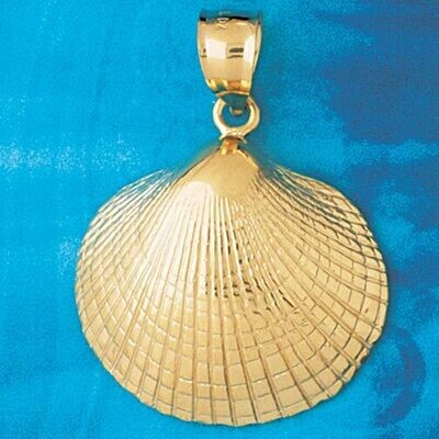 Dazzlers Jewelry Seashell Shell Pendant Necklace Charm Bracelet in Yellow, White or Rose Gold 10, M…