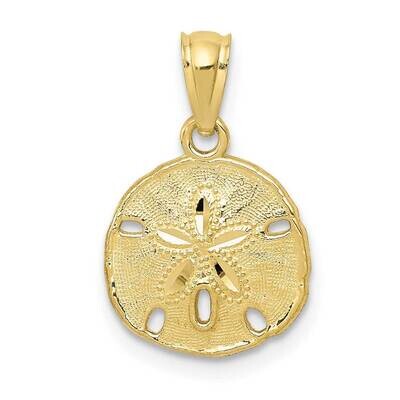 Textured Sand Dollar Pendant 10k Gold Polished 10YC1252, MPN: 10YC1252,