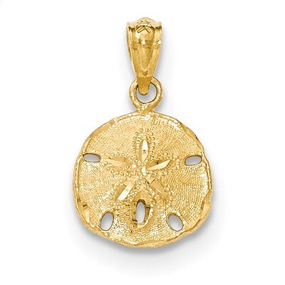 Sand Dollar Pendant 14K Gold Polished &amp; Textured YC1252, MPN: YC1252, 886774617688
