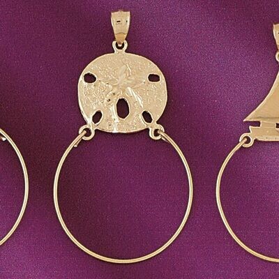 Dazzlers Jewelry Dollar Sand Holder Pendant Necklace Charm Bracelet in Yellow, White or Rose Gold 4…