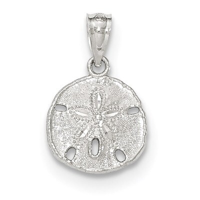 Polished &amp; Textured Sand Dollar Pendant 14k white Gold YC1253, MPN: YC1253, 191101454219