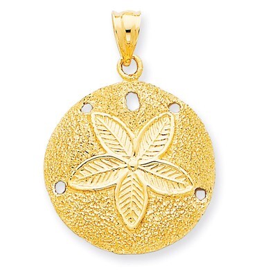 Laser-Cut Sand Dollar Pendant 14k Gold Solid Polished D1397, MPN: D1397, 886774092317