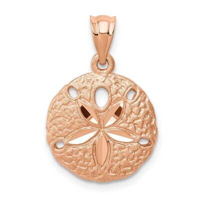 Sand Dollar Pendant 14K Rose Gold Brushed Diamond-cut D4519, MPN: D4519, 883957767765