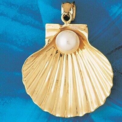 Dazzlers Jewelry Seashell Shell and MOP Pearl Pendant Necklace Charm Bracelet in Yellow, White or R…