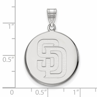 San Diego Padres Large Disc Pendant 14k White Gold 4W017PAD, MPN: 4W017PAD, 886774841748