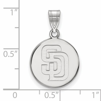 San Diego Padres Medium Disc Pendant 10k White Gold 1W015PAD, MPN: 1W015PAD, 886774780467