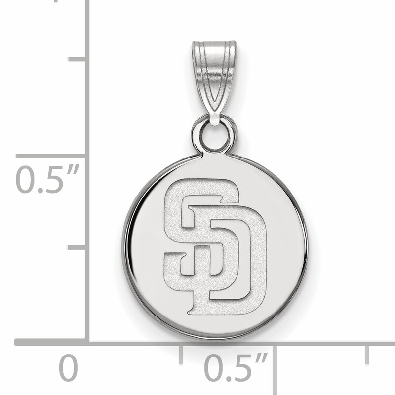 San Diego Padres Small Disc Pendant 10k White Gold 1W013PAD, MPN: 1W013PAD, 886774779713