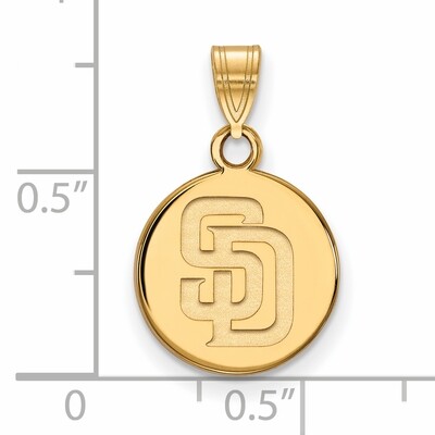 San Diego Padres Small Disc Pendant Gold-plated Silver GP013PAD, MPN: GP013PAD, 886774916101