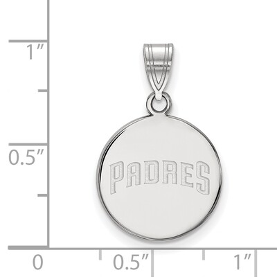 MLB San Diego Padres Medium Disc Pendant Sterling Silver Rhodium-plated SS022PAD, MPN: SS022PAD, 88…
