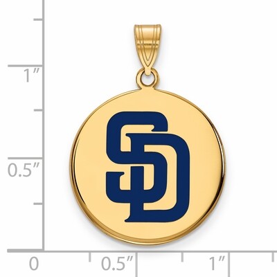 San Diego Padres Large Enamel Disc Pendant Gold-plated Silver GP018PAD, MPN: GP018PAD, 886774922683