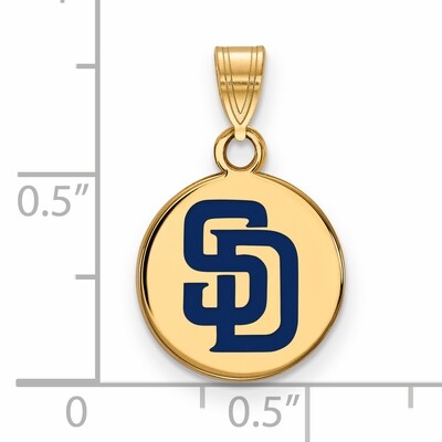 San Diego Padres Small Enamel Disc Pendant Gold-plated Silver GP014PAD, MPN: GP014PAD, 886774917412