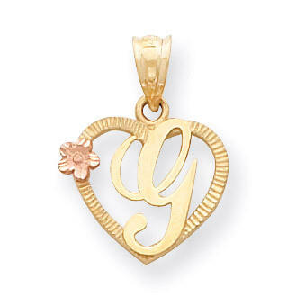 Initial G in Heart Charm 14k Two-Tone Gold D898G, MPN: D898G, 883957130408