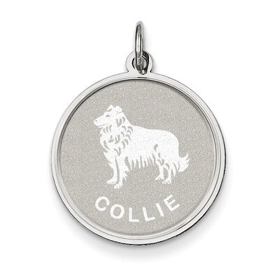 Collie Disc Charm Sterling Silver QC2681, MPN: QC2681, 883957136646