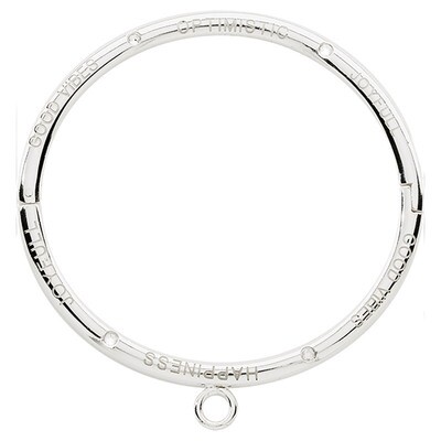 Nikki Lissoni Good Vibes Bangle Good Vibes Optimistic Joyfull  Silver-Plated 21cm 8.2 inch B1126S21…