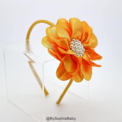 Girls Headband Girls Hard Headband Mustard Yellow Headband Big Flower Headband Girls Arch Headband …