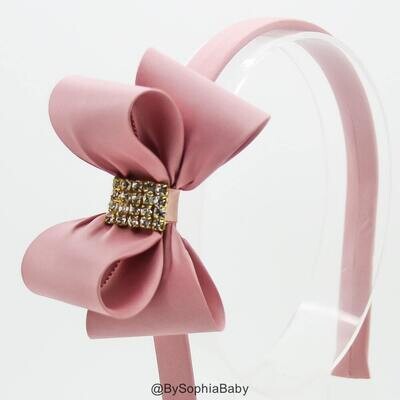 Pale Pink Bow Headband Girl&#39;s Headband Toddler Headband Pink Hard Headband Bow Hard Headband Flower…