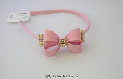 Pink Bow Arch Headband Girl Hard Headband Pink Hard Headband Pink Arch Headband Girls Headband Flow…