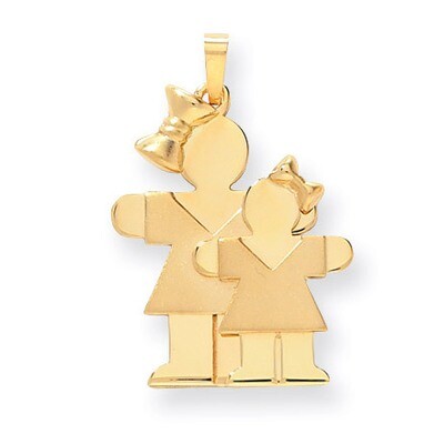 Big Girl &amp; Little Girl Engravable Charm 14k Gold XK291, MPN: XK291, 883957378107