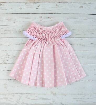 Polka Dot Dress Pink Dress Baby Girl Dress Flower Baby Dress Tea Party Baby Dress Baby Girl Clothes…