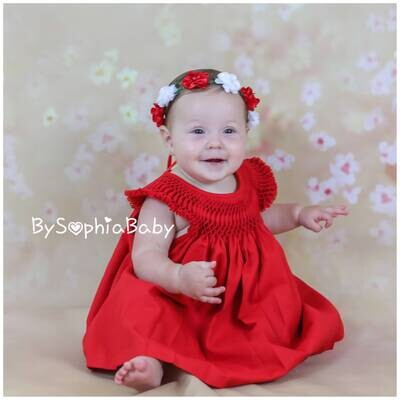 Red Baby Dress Baby Dress Set Baby Girl Dress Set Cotton Baby Dress Red Baby Dress Baby Girl Clothe…