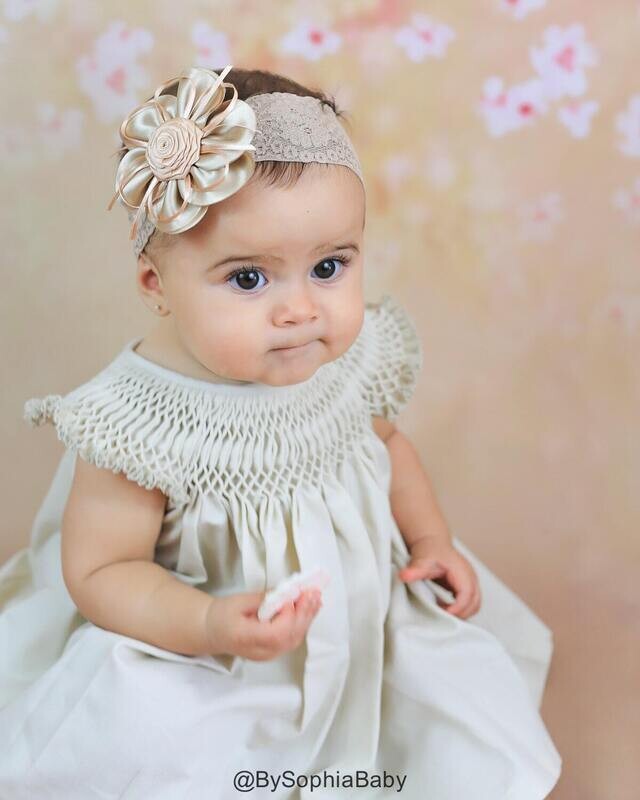 BySophiaBaby Baby Dress Baby Nude yellow Dress Set Baby Girl Dress Set