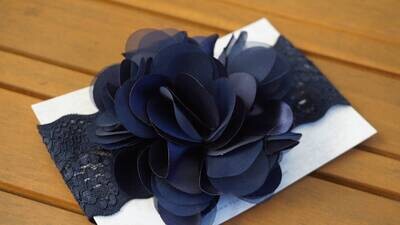 Navy Blue Flower Headband Baby Flower Headband Baby Girl Headband Photography Prop Flower Girl Head…