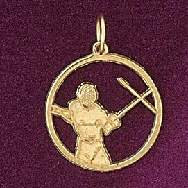 Dazzlers Jewelry Sword Sport Pendant Necklace Charm Bracelet in Yellow, White or Rose Gold 6314, MP…