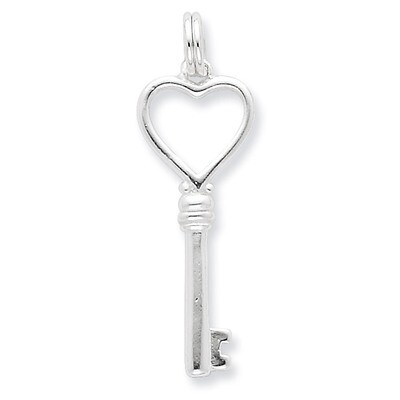 Open Heart Key Charm Sterling Silver Polished QP1989, MPN: QP1989, 883957584270