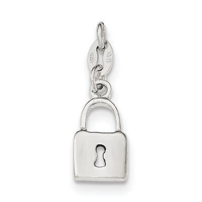 Lock &amp; Key Charm Sterling Silver Polished QC8510, MPN: QC8510, 191101366895