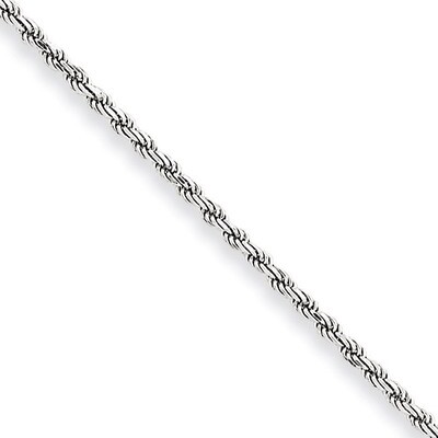 1.7mm Machine Made Diamond Cut Rope Chain 16 Inch 10k White Gold 10W014-16, MPN: 10W014-16, 8867744…