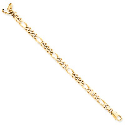 7mm hand Polished Figaro Chain 8 Inch 10k Gold 10LK107-8, MPN: 10LK107-8, 886774406046