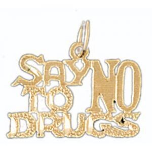 Dazzlers Jewelry Say No To Drugs Pendant Necklace Charm Bracelet in Yellow, White or Rose Gold 1050…