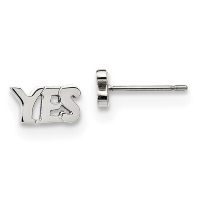 Yes Post Earrings Stainless Steel Polished Engravable SRE1156, MPN: SRE1156, 191101854064