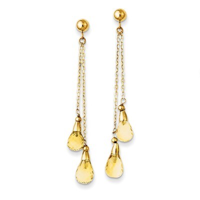 Citrine Dangle Earrings 14k Gold YE893, MPN: YE893, 886774670881