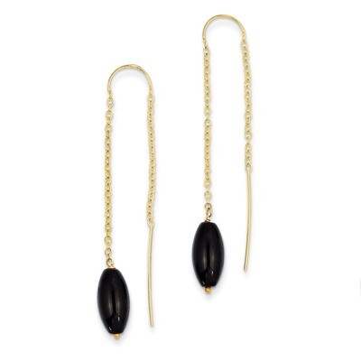 Onyx with U Threader Earrings 14k Gold YE674, MPN: YE674, 191101635533