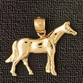 Dazzlers Jewelry Horse Pendant Necklace Charm Bracelet in Yellow, White or Rose Gold 1821, MPN: DZ-…