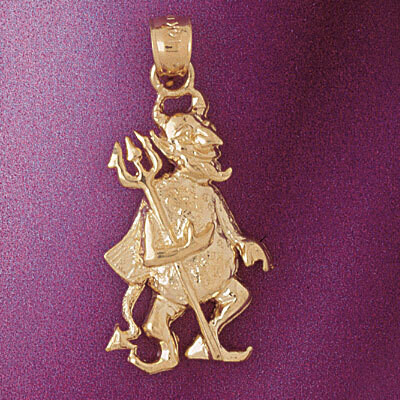Dazzlers Jewelry Devil Diablo Pendant Necklace Charm Bracelet in Yellow, White or Rose Gold 5604, M…