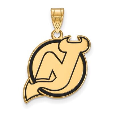 New Jersey Devils Large Enamel Pendant Gold-plated Silver GP029DVL, MPN: GP029DVL, 886774744155