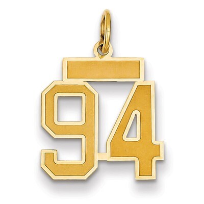 Number 94 Charm 14k Gold Small Satin  LSS94, MPN: LSS94, 883957070551