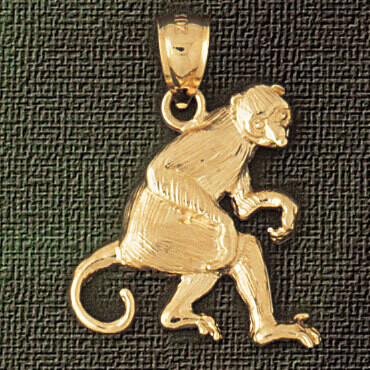 Dazzlers Jewelry Monkey Pendant Necklace Charm Bracelet in Yellow, White or Rose Gold 2681, MPN: DZ…