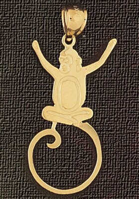 Dazzlers Jewelry Monkey Pendant Necklace Charm Bracelet in Yellow, White or Rose Gold 2695, MPN: DZ…