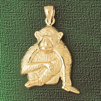 Dazzlers Jewelry Monkey Pendant Necklace Charm Bracelet in Yellow, White or Rose Gold 2679, MPN: DZ…