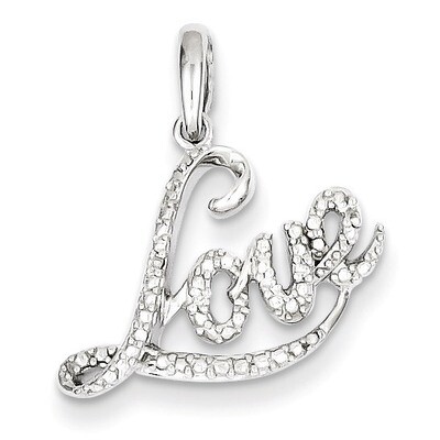 Love Pendant Sterling Silver Rhodium-plated Diamond QP3337, MPN: QP3337, 883957490915