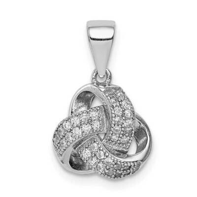 Polished CZ Diamond Love Knot Pendant Sterling Silver Rhodium-plated QP5162, MPN: QP5162, 883957849…