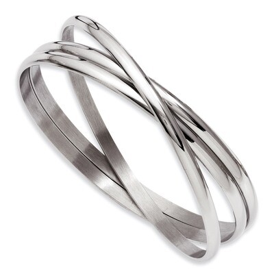 Polished Intertwined Bangles - Stainless Steel SRB911 by Chisel, MPN: SRB911, 886774989136